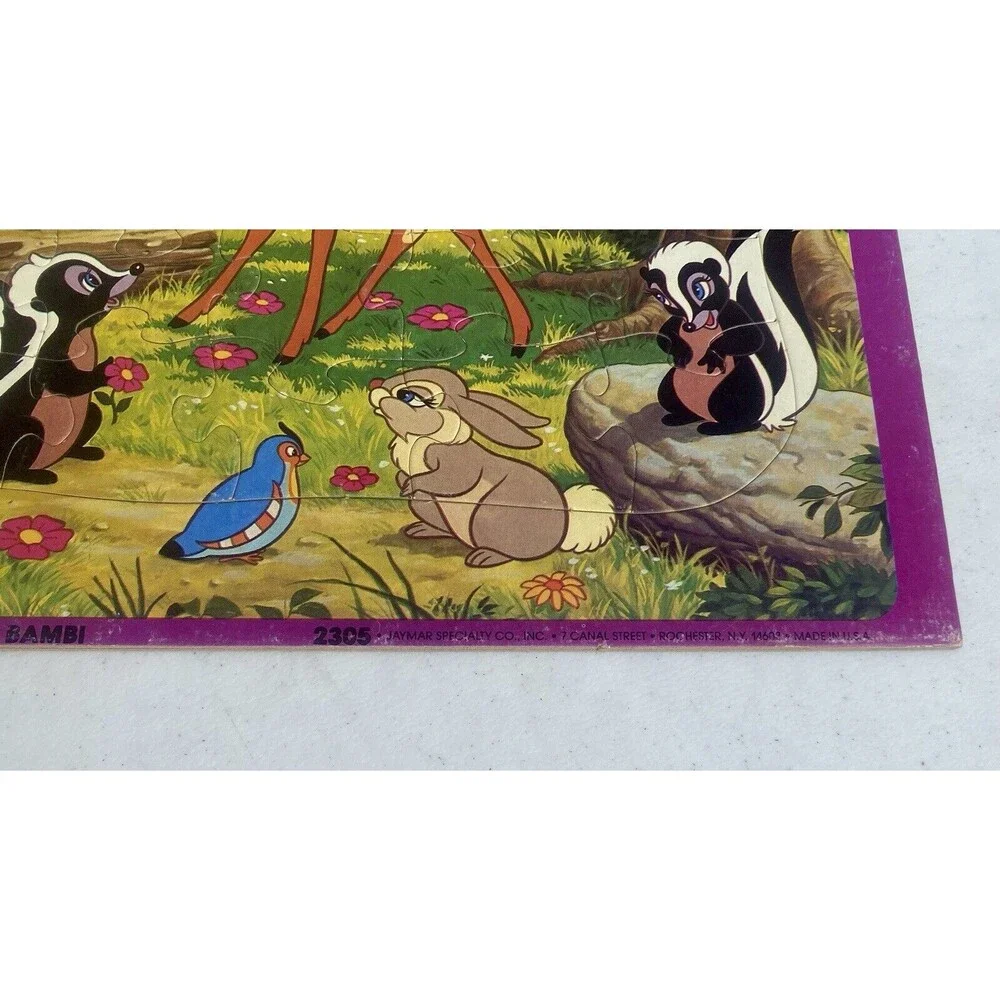 Vintage Disney Pinocchio, Peter Pan & Bambi -Jaymar Inlaid Tray Puzzles Lot of 3